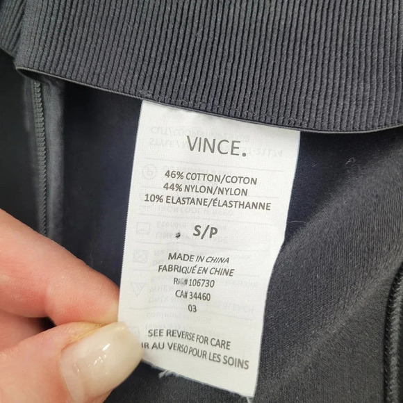 Vince black Stitch-Front Seam Leggings pants slit back ankle zip side small P - Picture 5 of 10